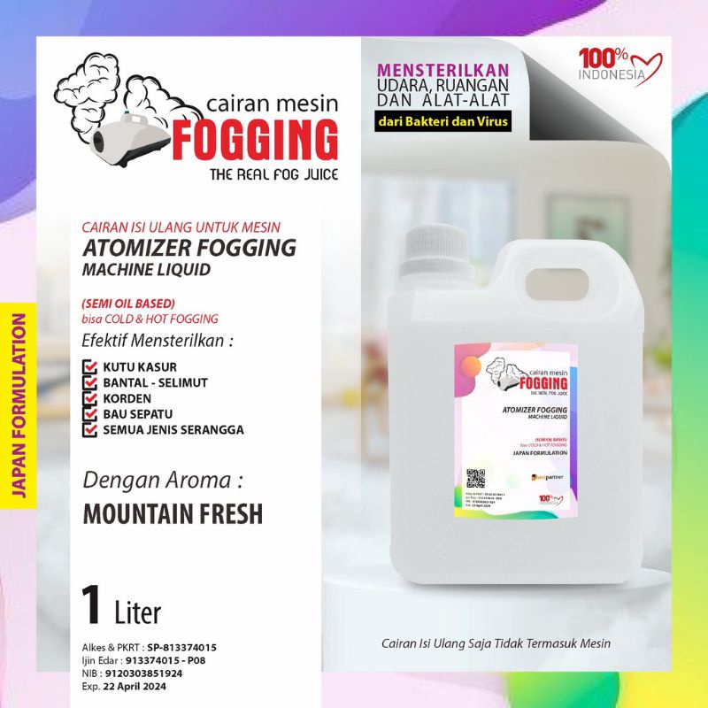 Cairan Fogging Mesin Fogging Atomizer Aroma Segar 1 Liter Jerigen