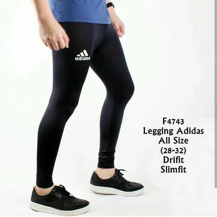 celana legging leging training pria futsal gym fitness kiper olahraga - Hitam