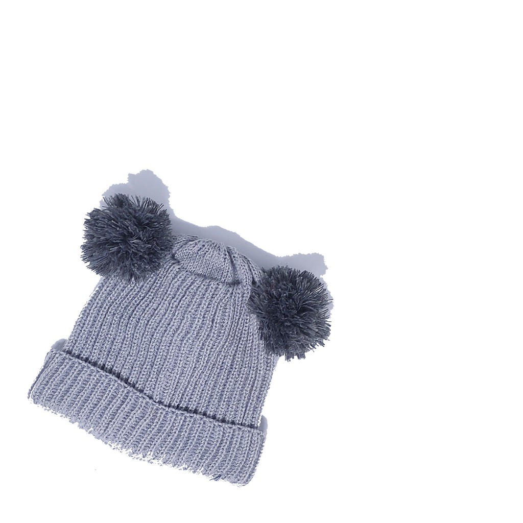 TERMURAH KUPLUK BAYI ANAK MODEL POMPOM POLOS LAKI PEREMPUAN USIA 0 - 2 TAHUN BAHAN RAJUT-POMPOM POLOS ABUMUDA