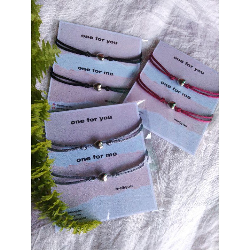 Gelang couple love silver tali satin cina (DAPAT 2 GELANG)