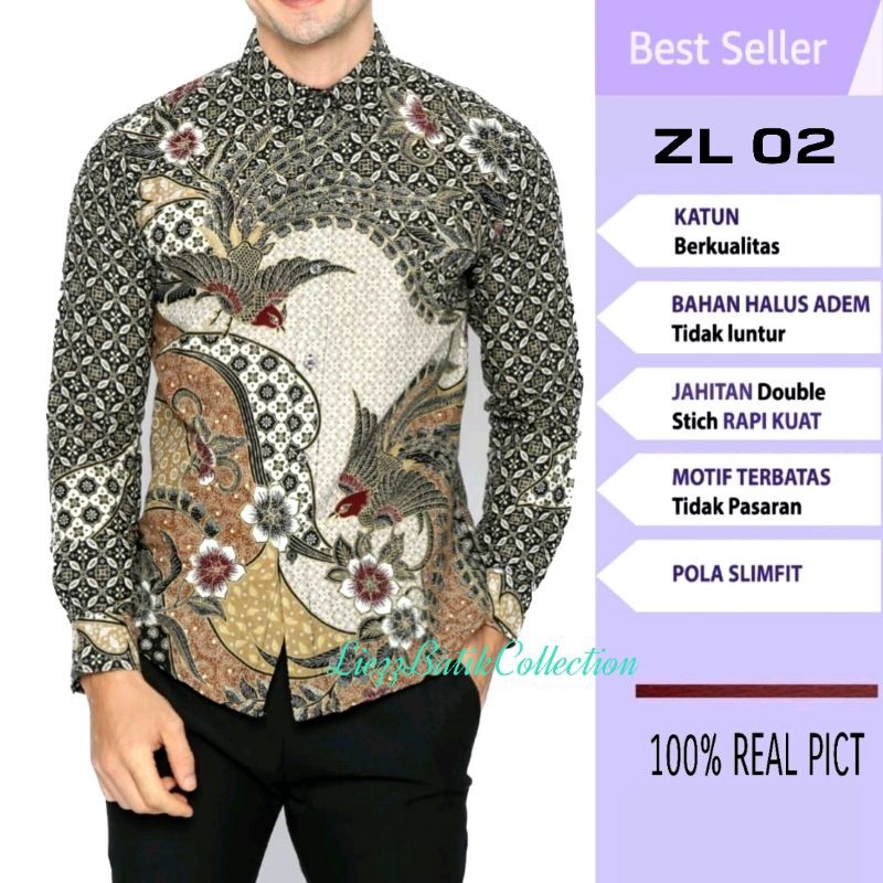 Baju Batik Pria Mewah Desain Elite Trend 2021 Merk Resmi Lengan Panjang New Shopee Indonesia