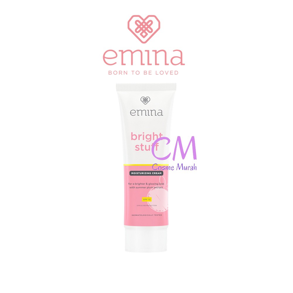 EMINA Bright Stuff Series dan Acne Prone | Moisturizing Cream Toner Face Wash Tone Up Mask Serum-Moistrzng Cream 20ml