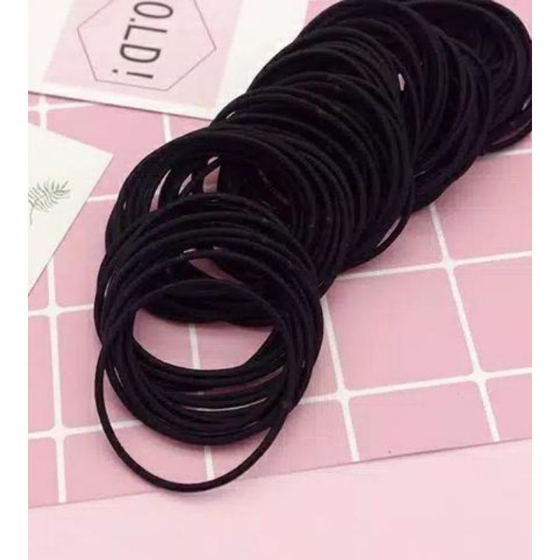 Ikat Rambut Gelang Elastis Warna Hitam Murah bisa COD | BACA DESKRIPSI‼️