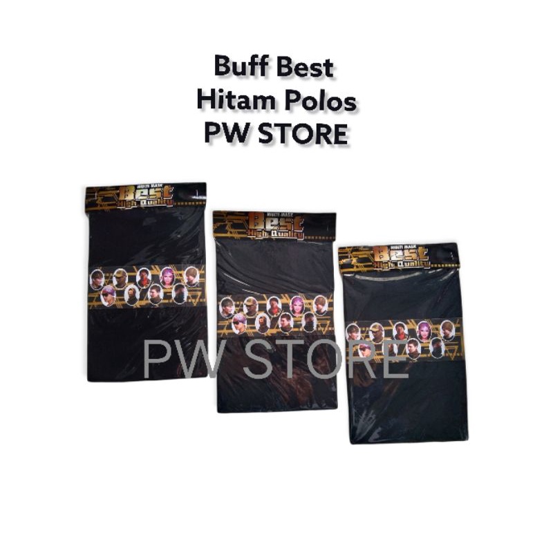 1 Lusin [12 Pasang] Masker Buff Best / Baff / Bandana Makser Motor Multifungsi Hitam Dan Motif Termurah [BUFF BEST]