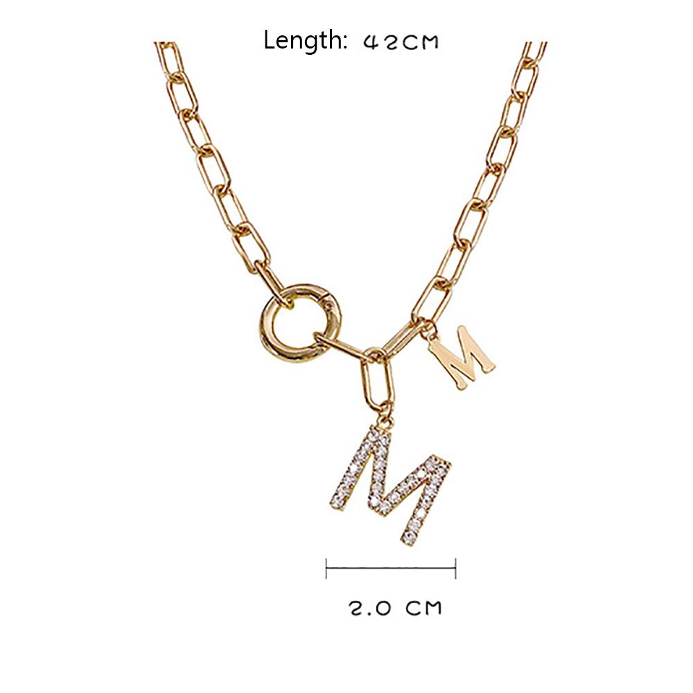 MXBEAUTY Elegant Clavicle Chain Hip Hop Fashion Jewelry Letter Necklace Chain Punk Korean Sweater Chain Girls Simple Female Choker