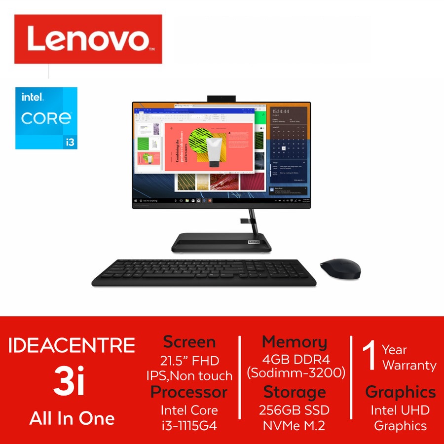 Lenovo AIO3|AIO 3 [i3-1115G4 4GB 256GB SSD DOS 21.5" FHD] 9LID/COID