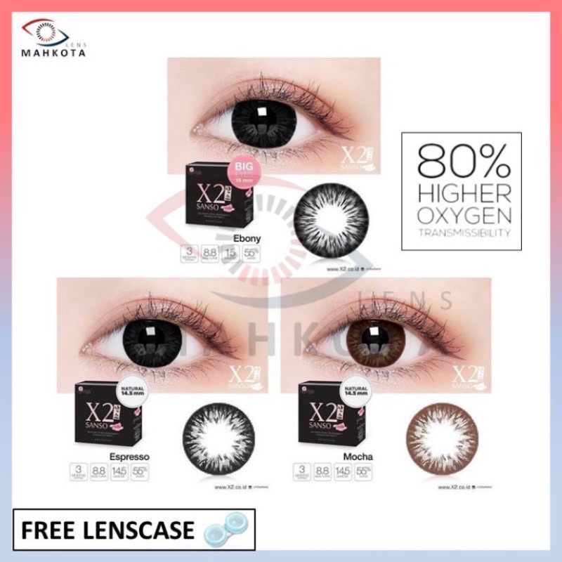 X2 SANSO BLACK MINUS (-3.25 s/d -6.00) BLACK EBONY MOCHA / SOFTLENS By EXOTICON