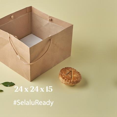 

✪ [Digipack] Brown Paper Bag Cake Box 24 x 24 x 15 | Kantong Kertas ۝
