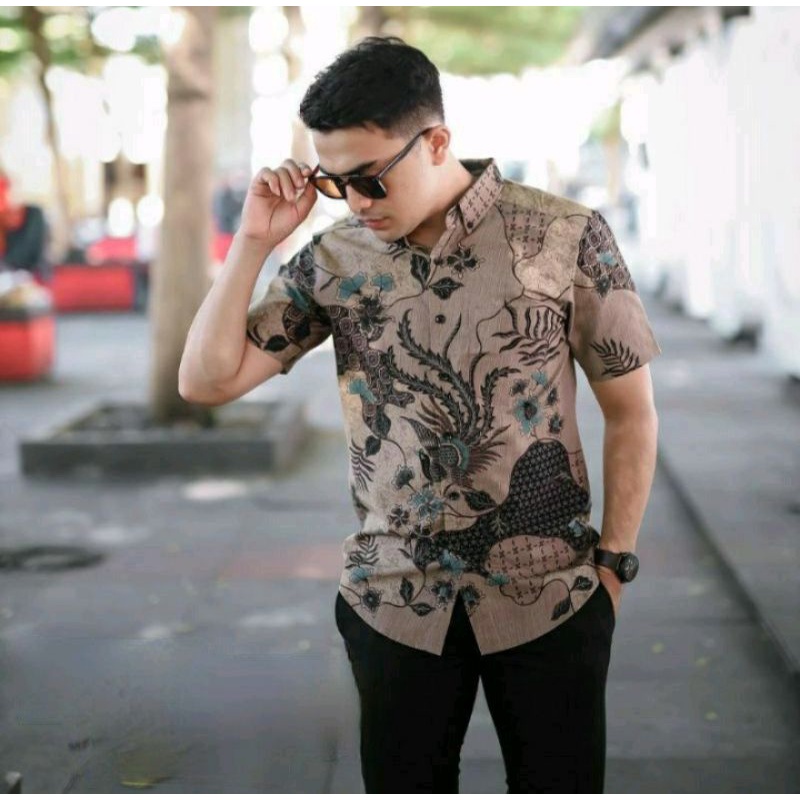 BATIK PRIA SLIMFIT MODERN LENGAN PENDEK OB 514