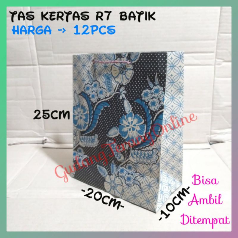 

Isi 12pc Paperbag R7 batik lusinan / tas kertas motif batik 20 x 25 / tas kertas batik / paperbag