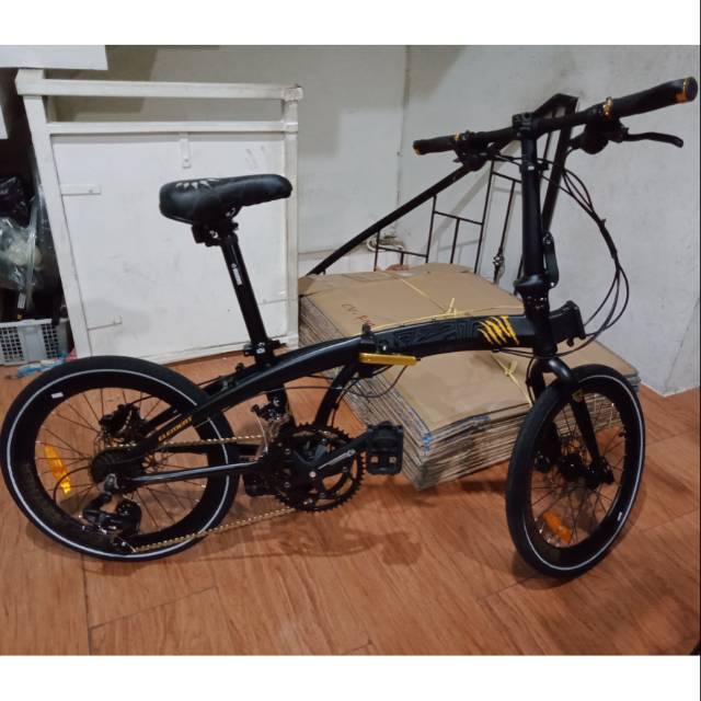 Sepeda lipat Element Ecosmo Z8 Black Panther 20"  2x8 speed