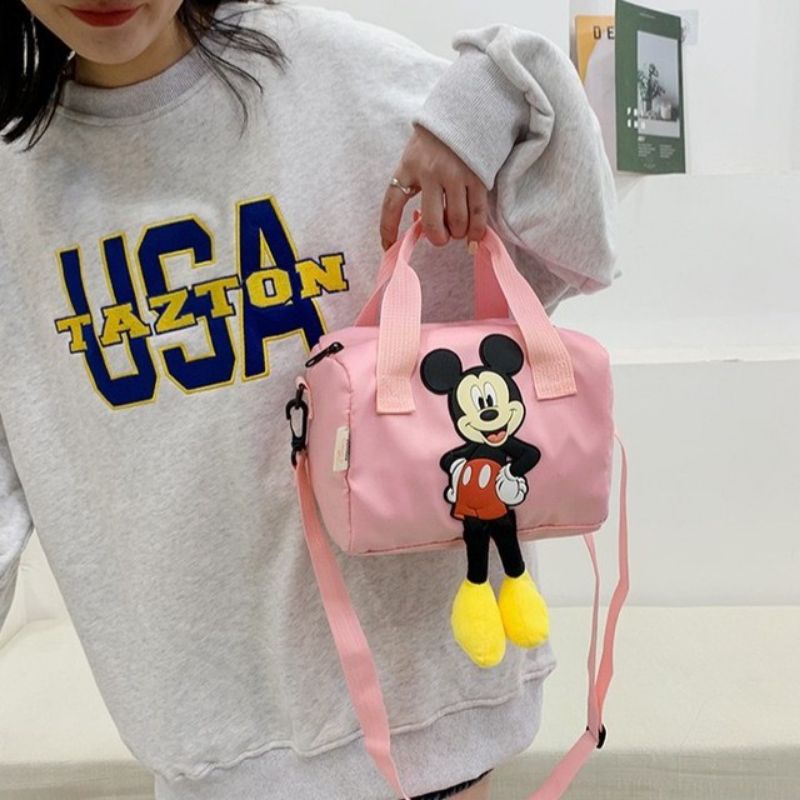 NAOMI - Mickey Esthella Sling Bag- Tas Import Boneka Lucu Wanita / Anak 4 Color Cantik Tas Slempang Mickey Mouse Cute Tas Traveling - tas anak kartun