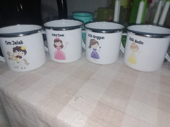 Mug Enamel Bibir/stainless 8cm (gambar Bisa Custom)