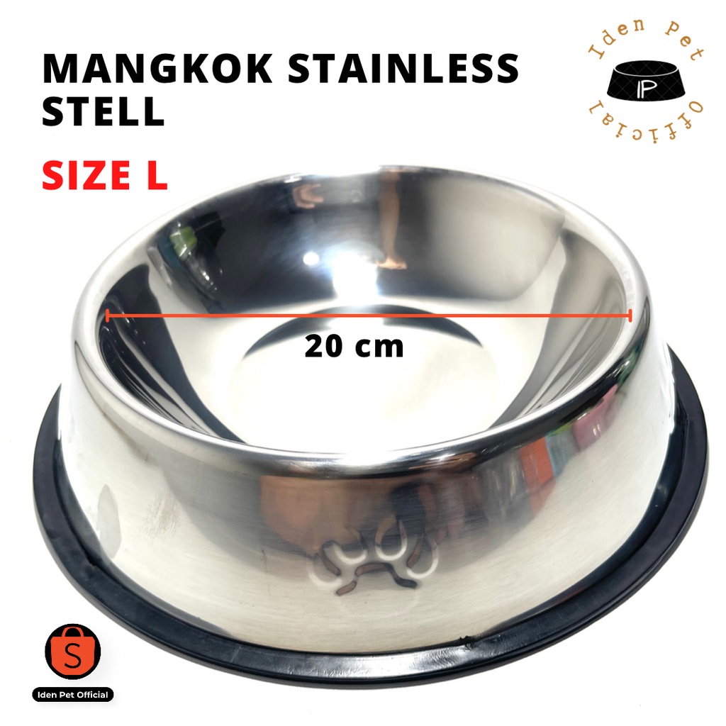 Mangkok Tempat Makan Minum Anjing Kucing Stainless Steel Pet Bowl Wadah Stainles Anti Selip