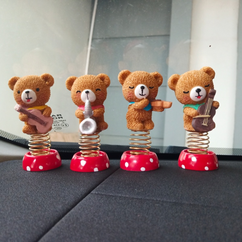 Pajangan Mobil MUSICAL TEDDY BEAR Monk Goyang - goyang Coil Series 4 in 1