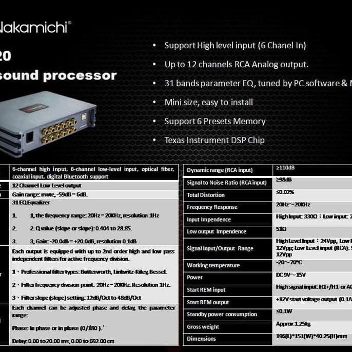READY DSP NAKAMICHI PROCESSOR WITH 12ch SQL LOVERS