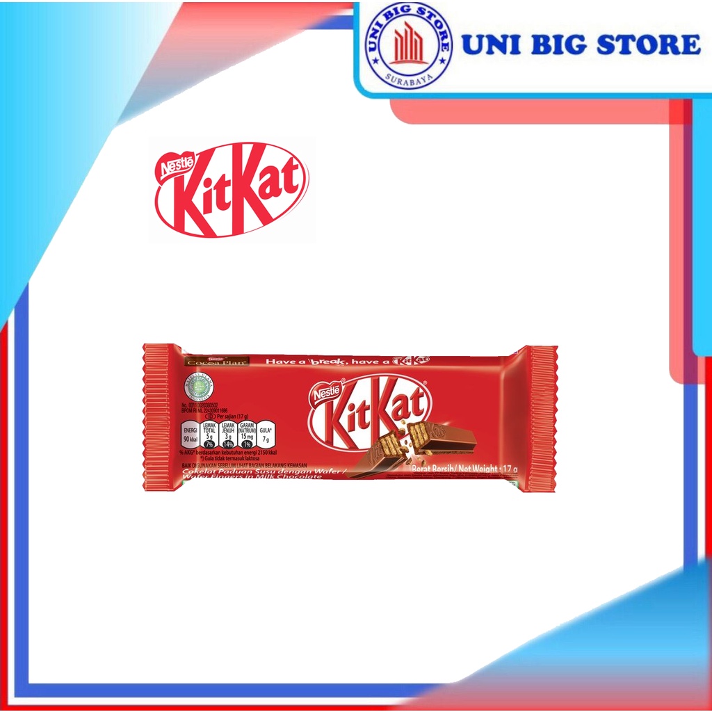 

Kit Kat Chocolate 2F 2 Fingers 17 gr Coklat