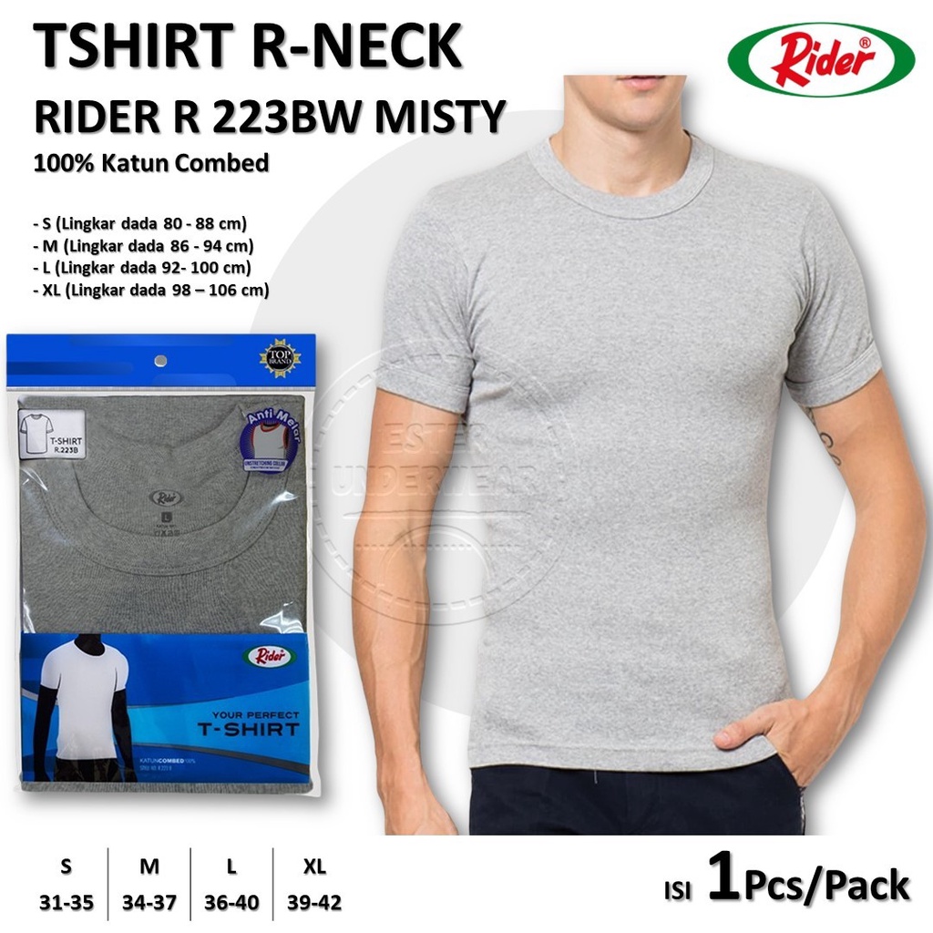 Kaos Dalam RIDER ROUND NECK R 223 MISTY ISI 1PCS