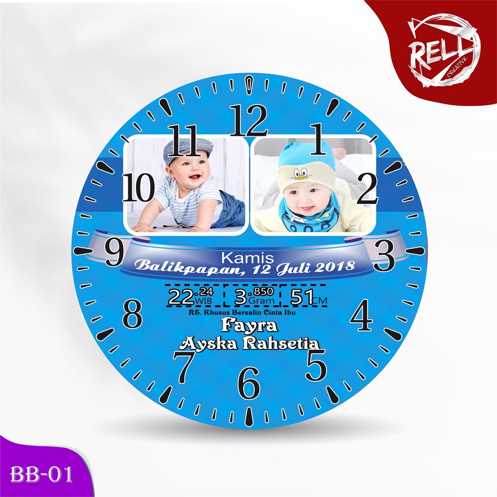 JAM DINDING CUSTOM BIODATA BAYI