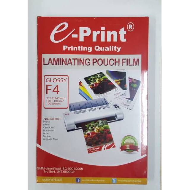 

PLASTIK LAMINATING E-PRINT F4 / LAMINASI FOTO F4