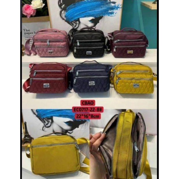 Tas selempang wanita chibao 0717-22 import bahan kanvas