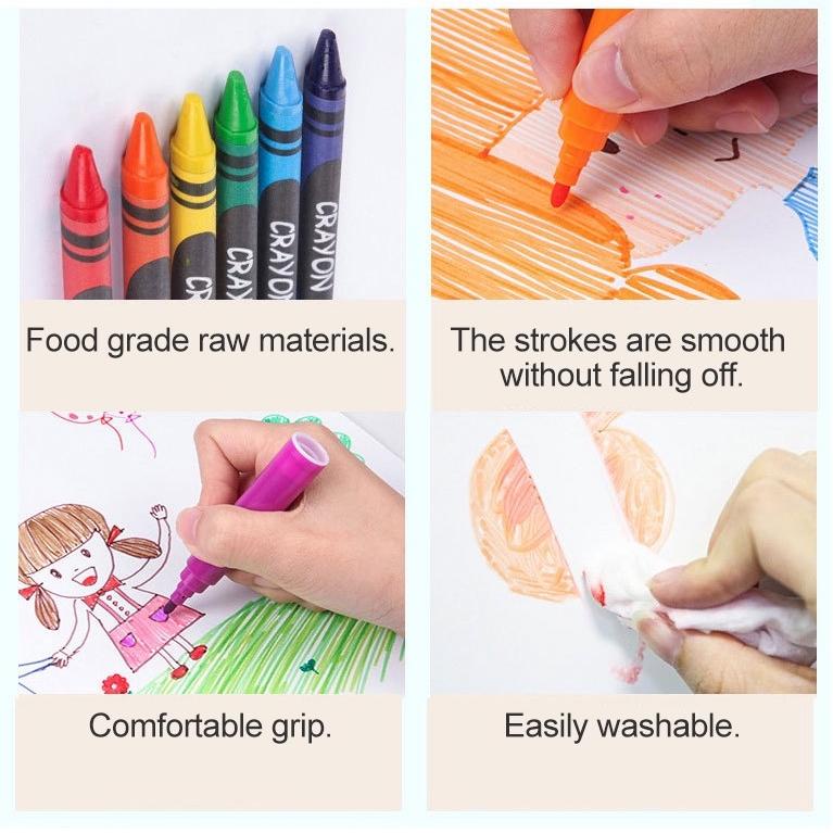 

29d# 【Pengiriman cepat】 carkoci -Alat Lukis Set208 Warna - crayon set - Crayon Mewarnai - Pensil Krayon Hadiah anak-anak Dua gaya dan warna Pink Blue-Barang spot