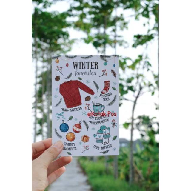 

WINTER FAVORITES CHRISTMAS CARD GREETINGS NATAL KARTU POS POSTCARD SURAT FILATELI POSTCROSSING SWAP