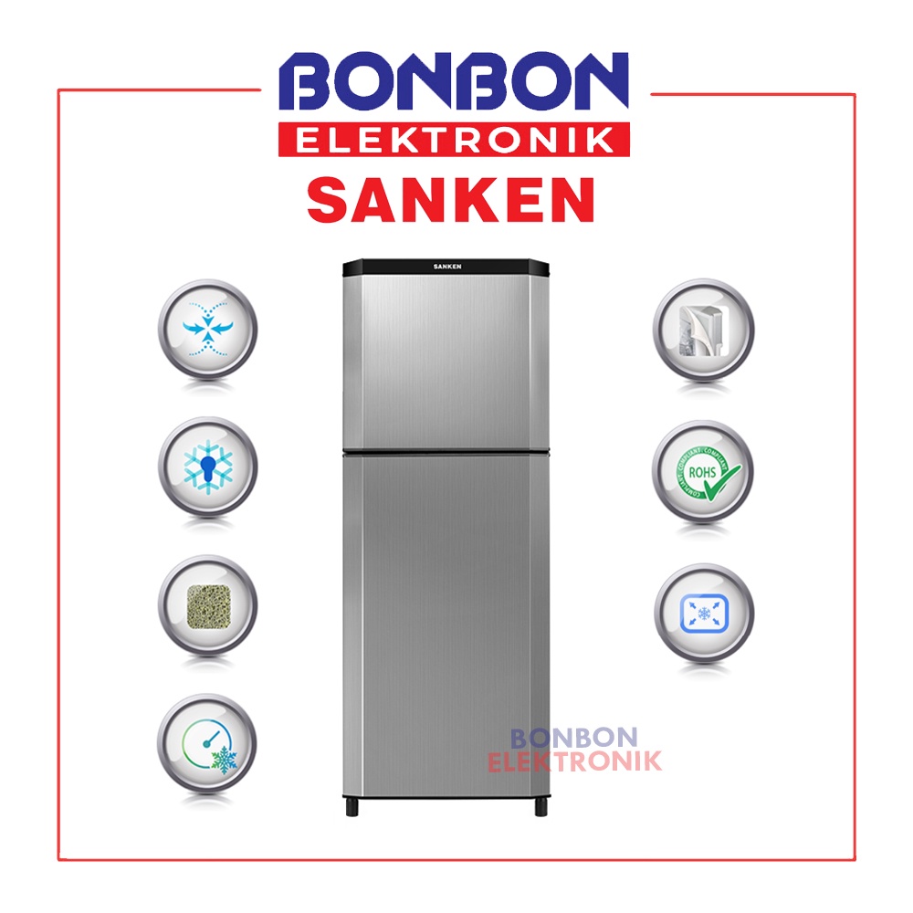 Sanken Kulkas 2 Pintu SK-V230E-SB / SKV230ESB 230L