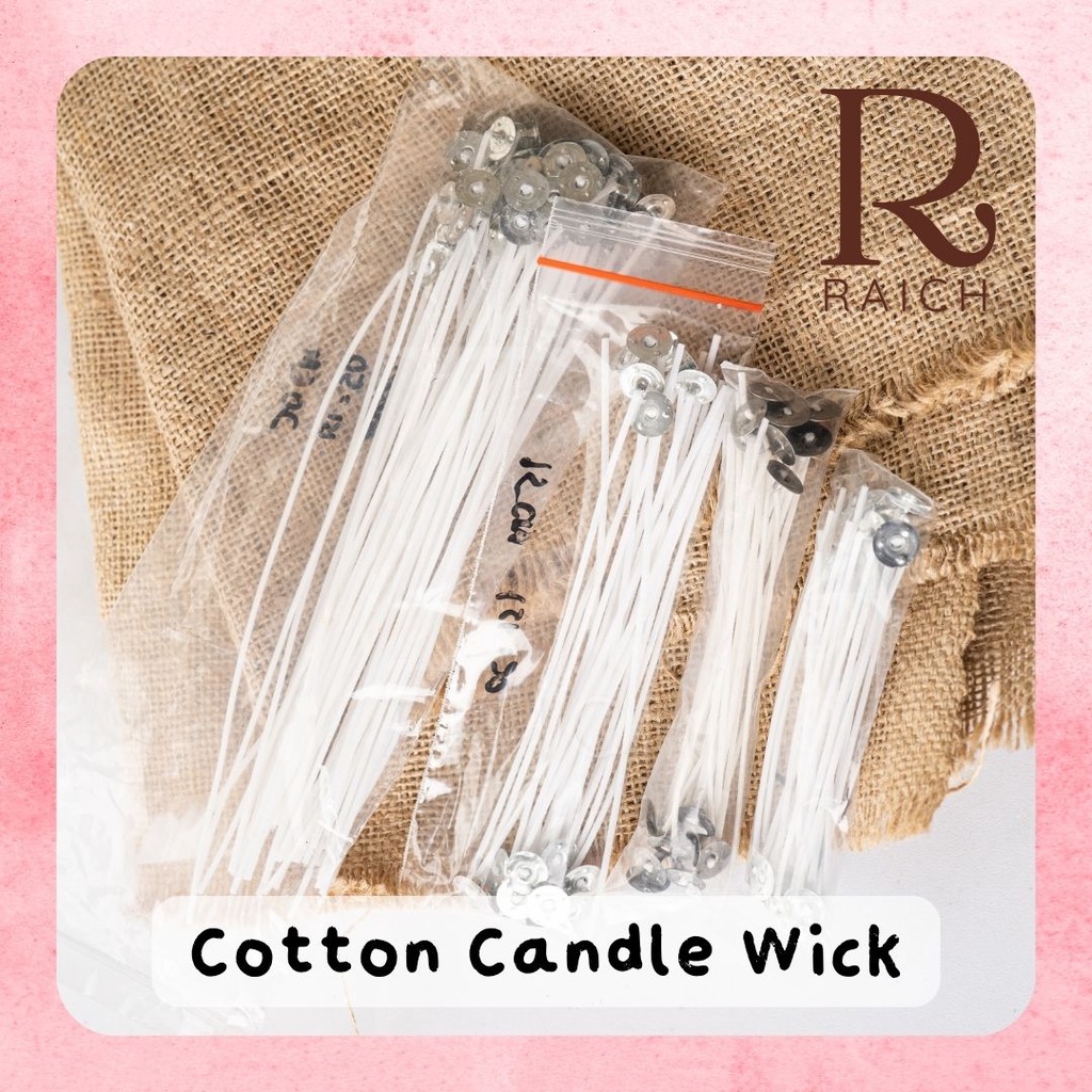 Cotton Candle Wick / Sumbu Lilin Katun Eco Wick Friendly - Pre Wax (20pcs/50pcs)