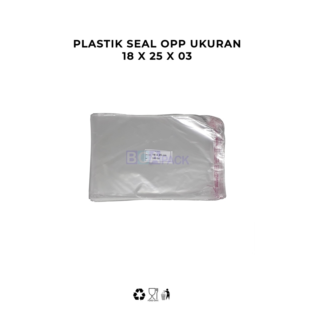 

PLASTIK SEAL OPP 18 X 25 X 03 - PLASTIK KEMASAN BENING ISI 100 LEMBAR