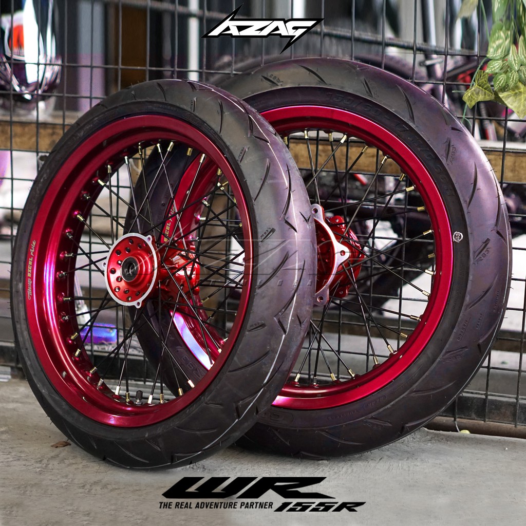 ban set yamaha wr 155 modif supermoto tk tromol ori merah