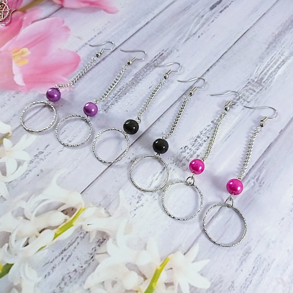 Kerabu Anting Beauty Juntai  Mutiara Hijab Pesta /Anting Handmade cantik Ring pandora kekinian