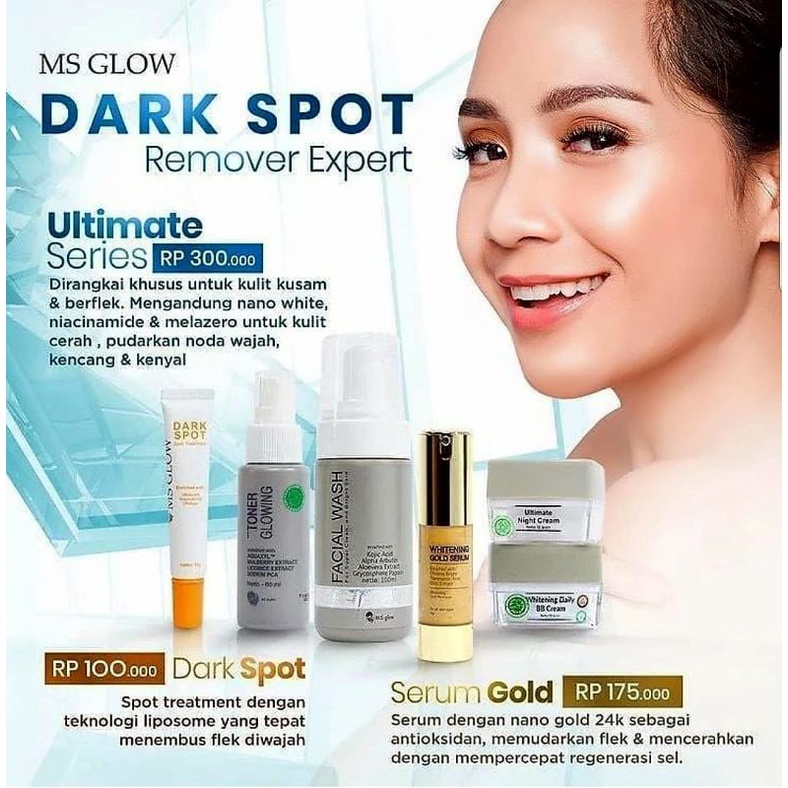 Paket perfect Flek Paket Ultimate + Serum Gold + Dark Spot MS GLOW