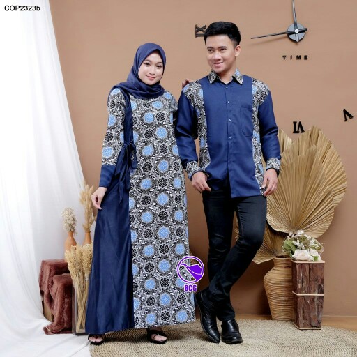 Batik Cople Gamis Kombinasi Terbaru