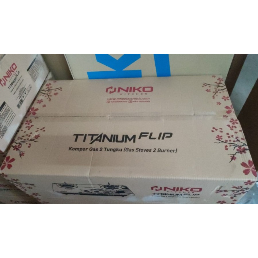 Niko Kompor Gas 2 Tungku TITANIUM FLIP TF20 Kompor Tanam &amp; Lipat / kompor gas kaca / kompor kaca