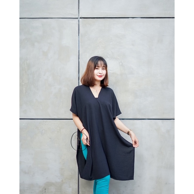 LONG SQUARE TOP ATASAN BLOUSE WANITA AIRFLOW CRINKLE ANTI LECEK AIR FLOW