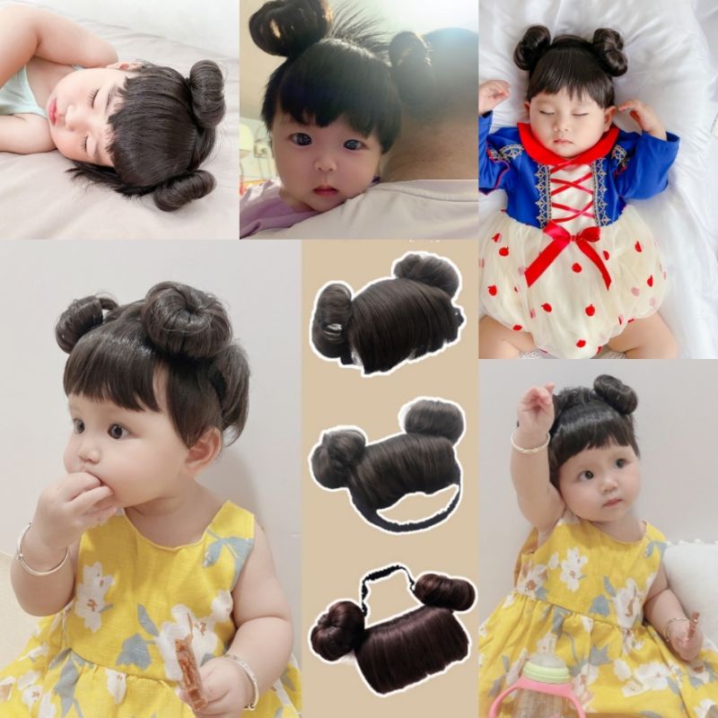 Bandana Wig Bayi Rambut Palsu Lucu Import Poni Lembut