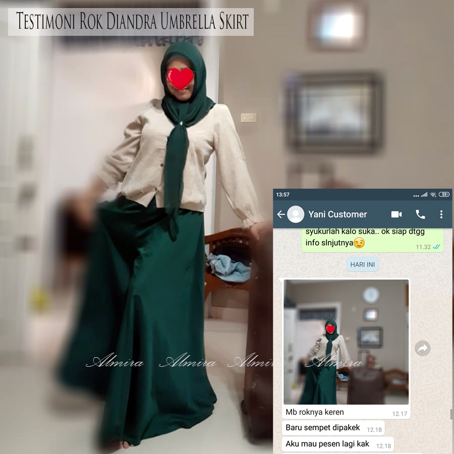 Rok Hitam Panjang Kerja Kantor Muslimah Diandra Umbrella Skirt Griyaraditya Almira