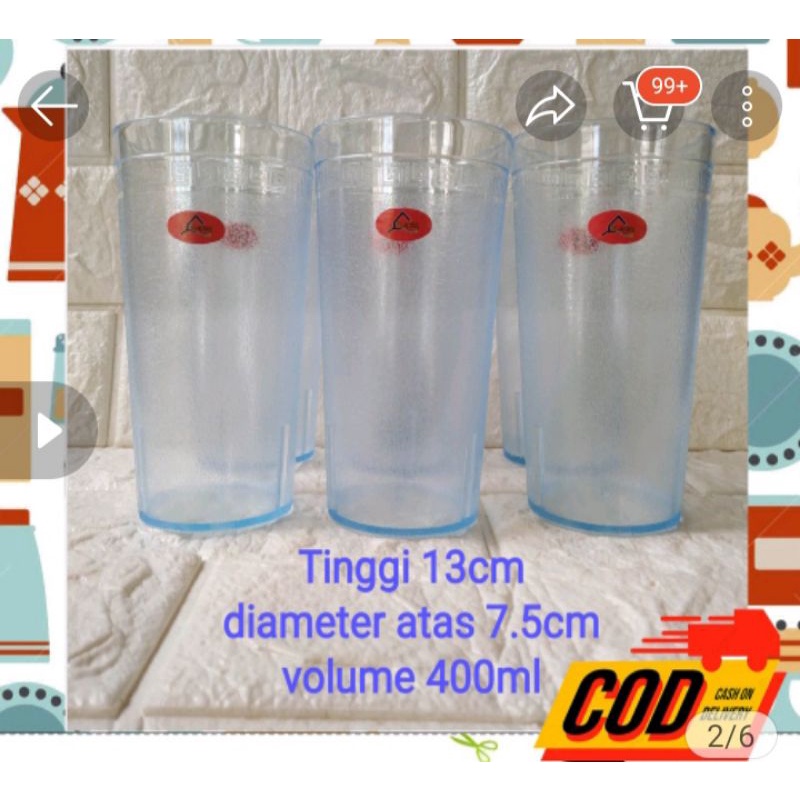 Gelas Plastik Bening/selusin/Gelas Es/Gelas Cafe