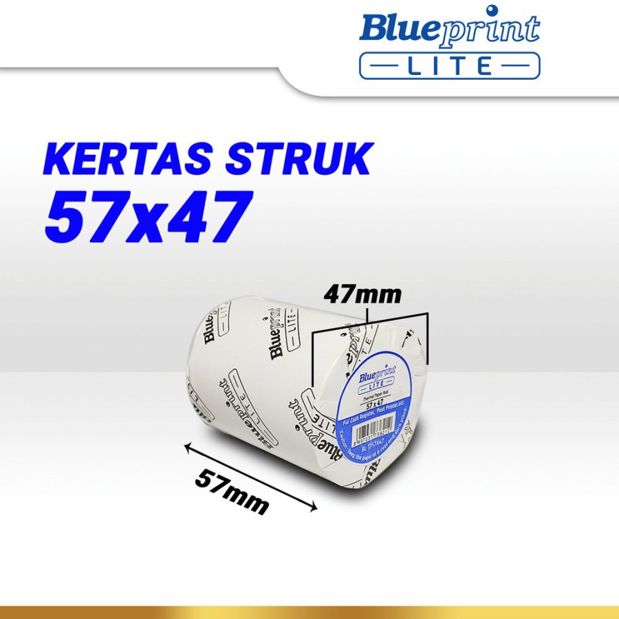 

Thermal Paper 57x47 mm Kertas Termal Rol Kasir 57 x 47/BLUEPRINT Lite 57mmx47mm Kertas Thermal Struk Kasir 57x47