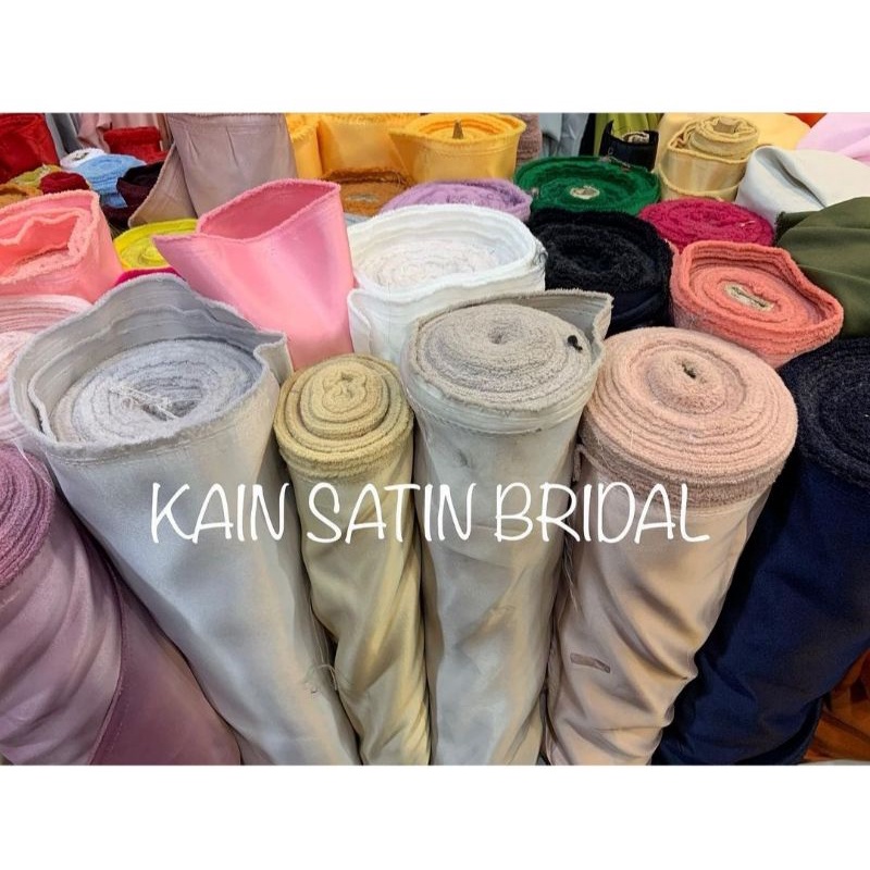 Kain bridal /bahan satin bridal .Harga persetengah meter