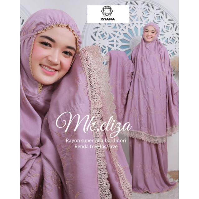 eliza mukena mukenah rukuh rukoh rayon bordir renda adem motif bunga jumbo besar big over size overs