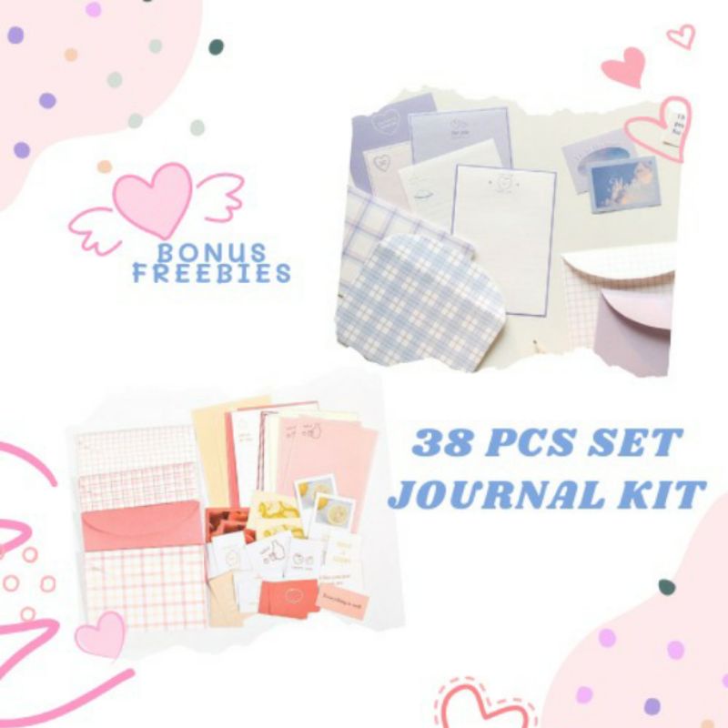 

[38PCS] SET JOURNAL LETTER PAPER SET DEKORASI SCRAPBOOK STICKER DECORATIVE PHOTOCARD ENVELOPE KIT SET