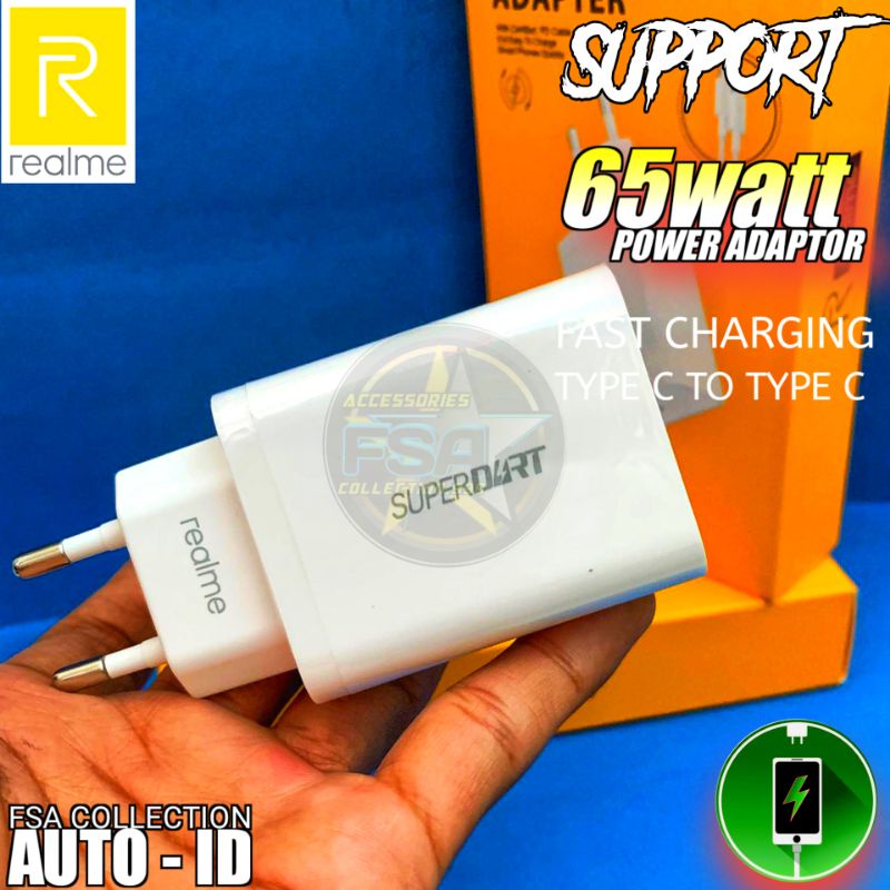 Original Charger Realme 65 watt Type C To C Super Vooc 65W SuperDart Realme X X50 XT X2 7 7i 7 pro 8 pro