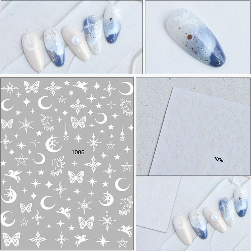 Mxbeauty Stiker Kuku 3D Motif Kupu-Kupu / Bunga Mawar Untuk Nail Art DIY