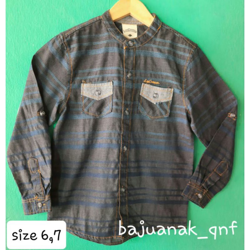 Kemeja Koko Denim Anak Lee Cooper Lengan Panjang
