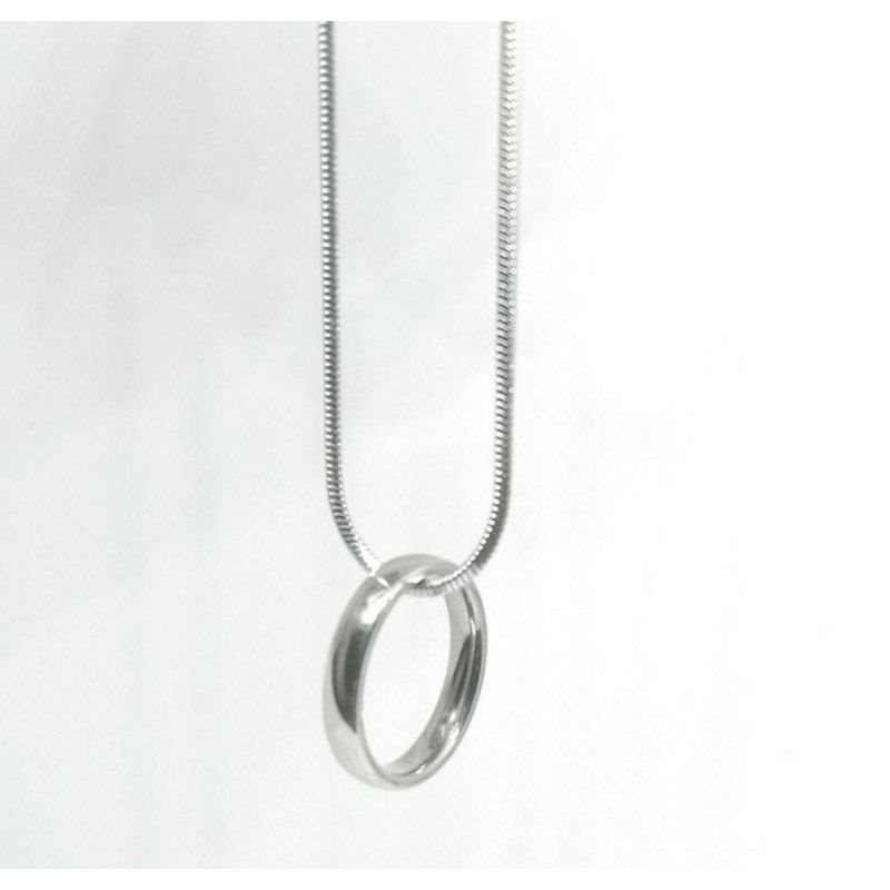 Kalung Titanium Wanita Pria Liontin Cincin Titanium Silver Gold / Kalung Anti Karat / Kalung Tidak Luntur / Kalung Pria / Kalung Wanita / Kalung Titanium Anti Karat Anti Luntur / Kalung Fashion Korea
