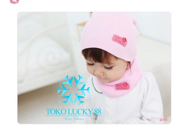 IMPORT Hat + Scarf Kids Topi kupluk anak dan syal anak bahan lembut