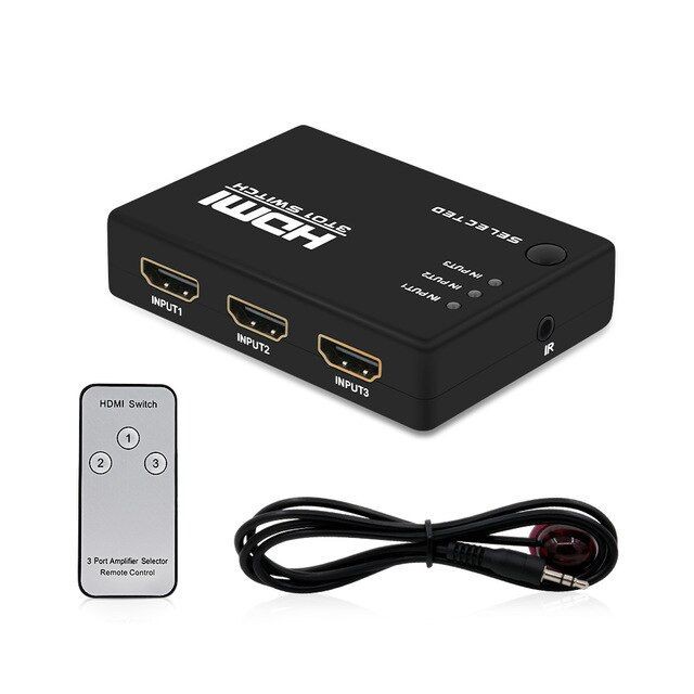 Switcher HDMI 3 Port ( 3 Input 1 Output ) Remote Adaptor ( MINO )