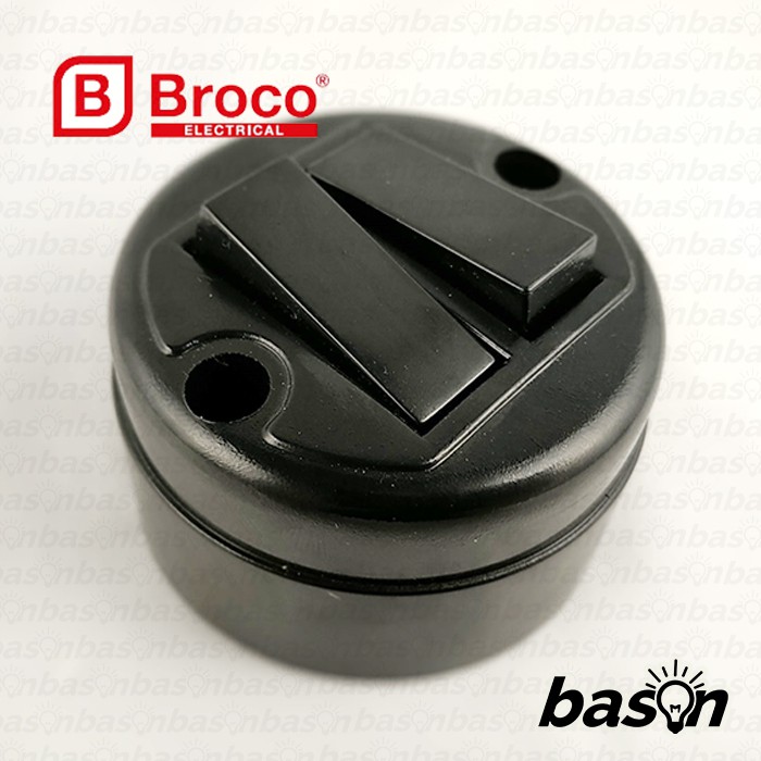 BROCO 632N Double Switch Outbow 6A 250V - Saklar Dobel 2 Gang